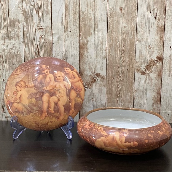 Vintage ENESCO Texjade Cherub Angel Trinket Box - Picture 4 of 16